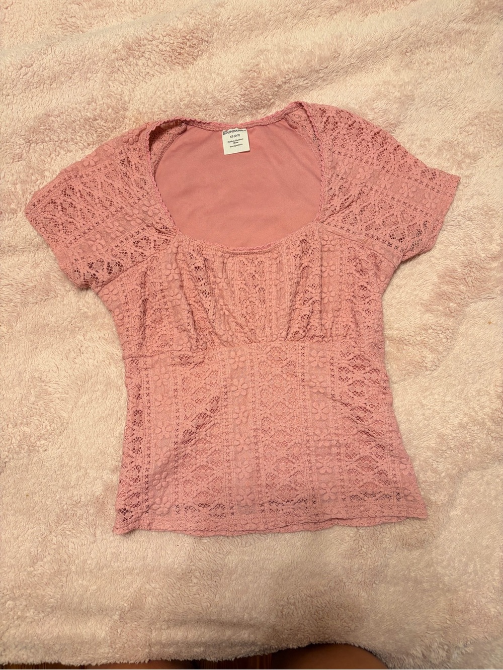 NoBo Dusty Pink Lace Scoop-Neck Blouse